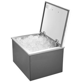 44.7 Qt Drop in Ice Chest Ice Cooler Ice Bin Stainless Steel 20"x16"x13"