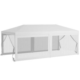 Outsunny 10' X 20' Party Tent, Outdoor Wedding Canopy & Gazebo With 6 Removable Sidewalls, Shade She (Color: White)